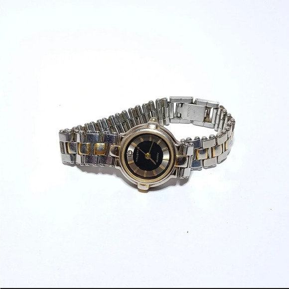 Vintage Halston Ladies Watch Diamond Accent Quartz Two Tone 293-v121 Working - Picture 1 of 7